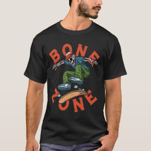 Funny Urn Skeleton Bone Zone Skateboarder Grunge T T-Shirt