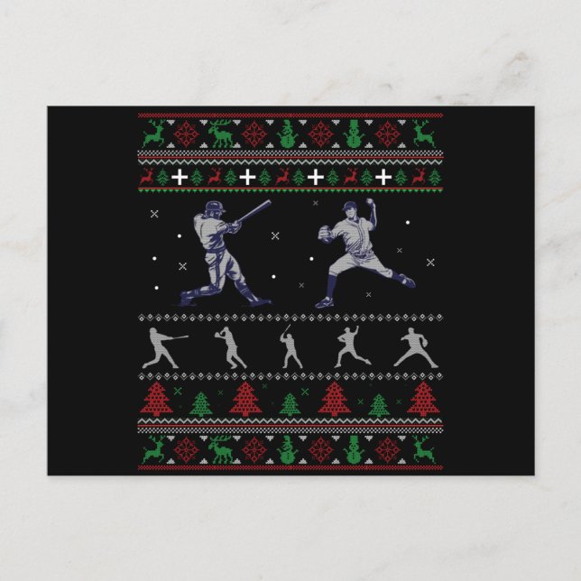 Funny US Basketball Ugly Christmas Sweater Postcard (Front)