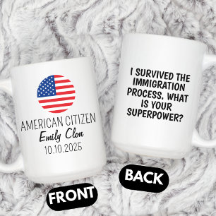 Funny US Citizenship gift Custom dual Citizenship  Coffee Mug
