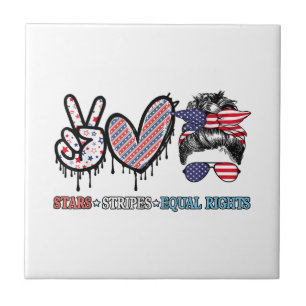 Funny US Flag Patriotic Ceramic Tile