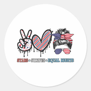 Funny US Flag Patriotic Classic Round Sticker