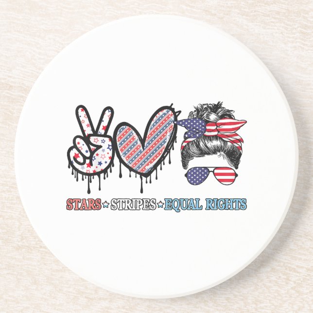 Funny US Flag Patriotic Coaster (Front)