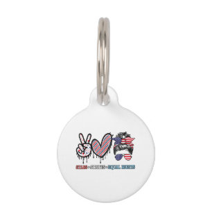 Funny US Flag Patriotic Pet Tag