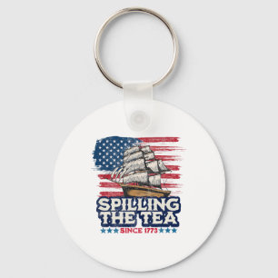 Funny Us History Teacher Boston Spilling The Tea S Key Ring