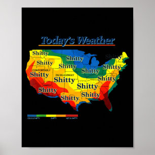 Funny us weather map parody todays forecast humor poster