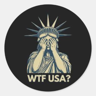 Funny Usa 4th Of July Classic Round Sticker