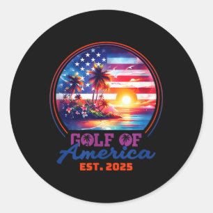 Funny Usa America Shirt Gulf Of Us America Est 202 Classic Round Sticker