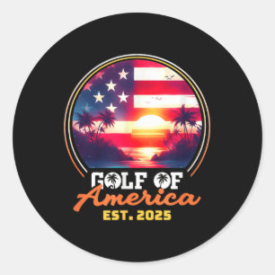 Funny Usa America Shirt Gulf Of Us America Est 202 Classic Round Sticker