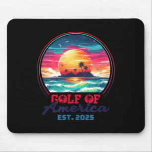Funny Usa America Shirt Gulf Of Us America Est 202 Mouse Pad