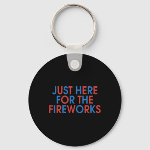 Funny Usa Fireworks Couple Just Here For The Firew Key Ring