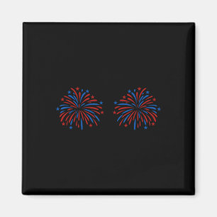 Funny Usa Fireworks Couple Just Here For The Firew Magnet