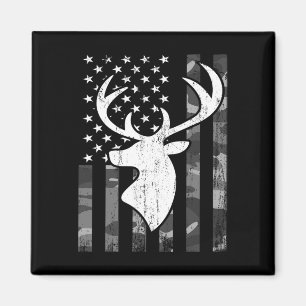 Funny Usa Flag Camouflage Whitetail Buck Deer Hunt Magnet