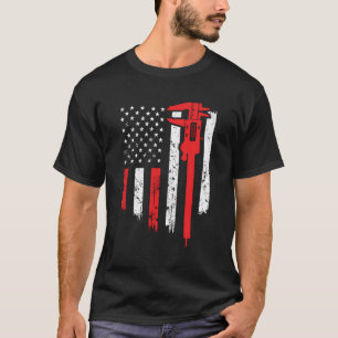 Funny Usa Flag Cnc Mechanic Tools Machinist Gift M T-Shirt