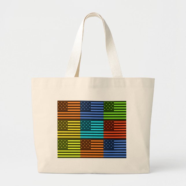 Funny USA Flag Large Tote Bag (Front)