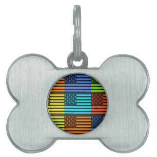 Funny USA Flag Pet Name Tag