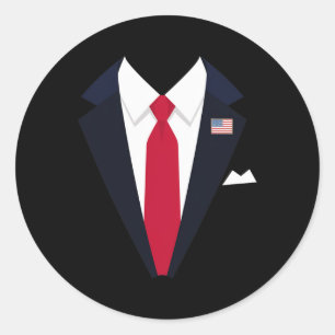 Funny Usa President Trump Suit Easy Halloween Cost Classic Round Sticker