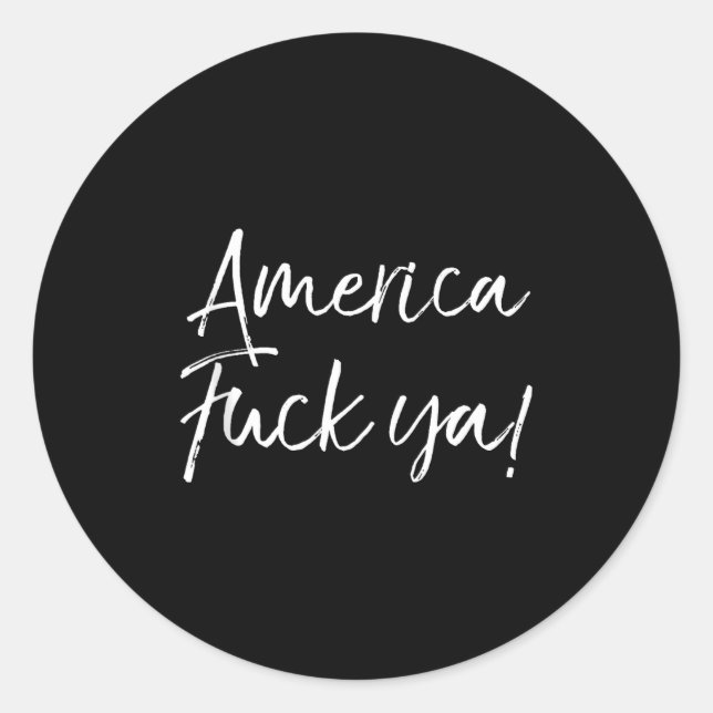 Funny Usa Quote American Saying Joke Gift America  Classic Round Sticker (Front)