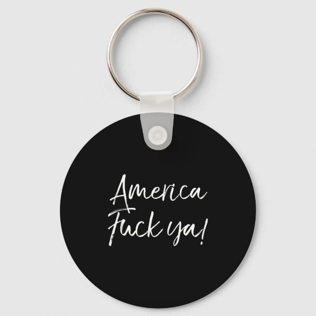 Funny Usa Quote American Saying Joke Gift America  Key Ring (Front)