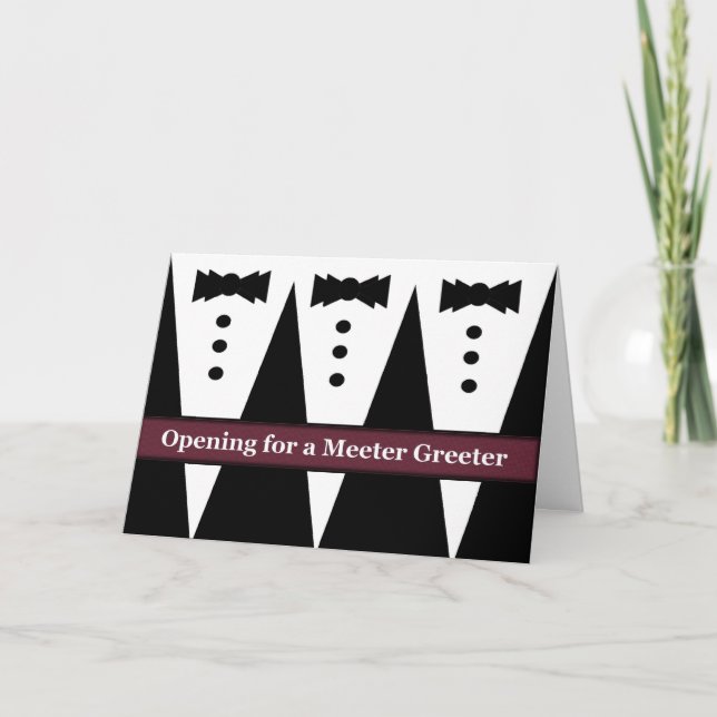FUNNY Usher Invite with Three Tuxes (Front)