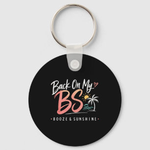 Funny vacation beach summer sunshine booze womens key ring