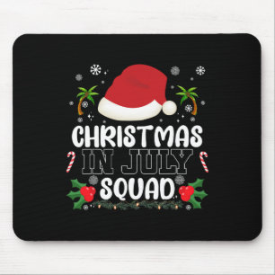 Funny Vacation Christmas In July Squad Xmas Santa Mouse Pad