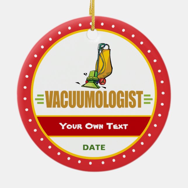 Funny Vacuu,m Lovers Ceramic Tree Decoration (Back)