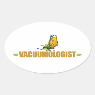 Funny Vacuuming Oval Sticker
