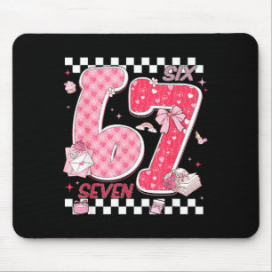 Funny Valentine 67 Six Seven Meme Pink Bow Boy Gir Mouse Pad
