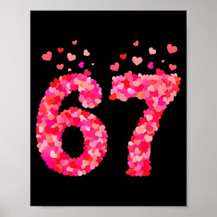 Funny Valentine 6 7 Meme Boy Six Seven Hearts Gen  Poster