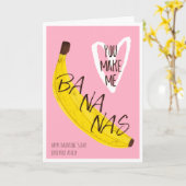 Funny valentine bananas quote 3 photos collage card (Yellow Flower)