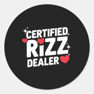 Funny Valentine Certified Rizz Dealer Gen Alpha Me Classic Round Sticker