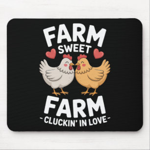 Funny Valentine Chicken Farm Sweet Farm Cluckin’ I Mouse Pad