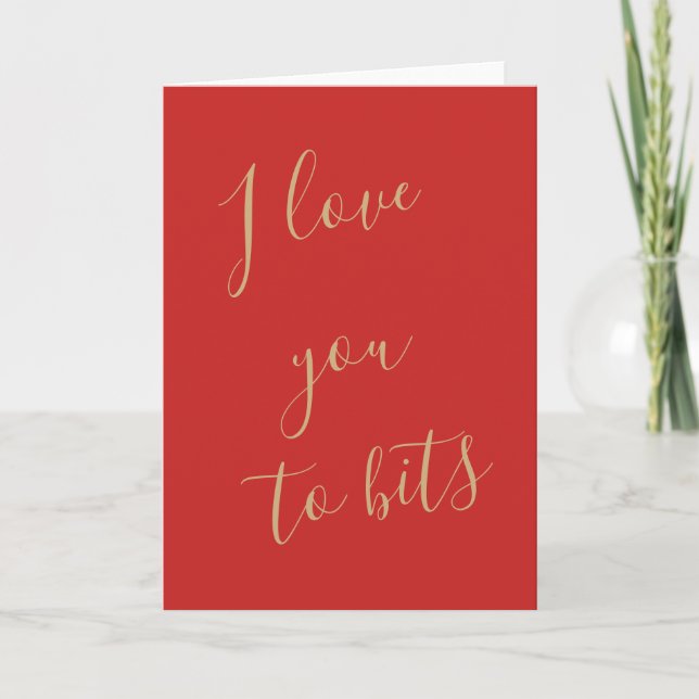Funny Valentine Day Card I love you to bits (Front)