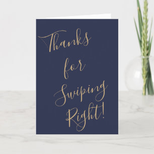 Funny Valentine Day Card Thanks for Swiping Right