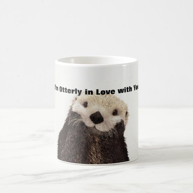 Funny Valentine Day Otter Coffee Mug (Center)