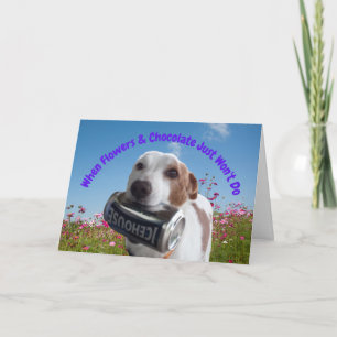 Funny Valentine Dog with Beer Card
