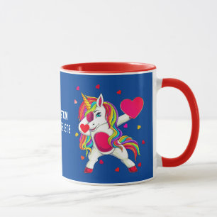 Funny Valentine Funny Dabbing Unicorn Valentine Mug