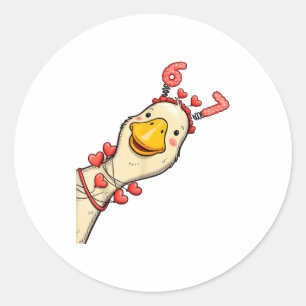 Funny Valentine Goose 6 7 Six Seven Meme Matching  Classic Round Sticker