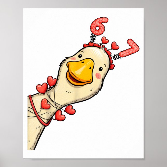 Funny Valentine Goose 6 7 Six Seven Meme Matching  Poster (Front)