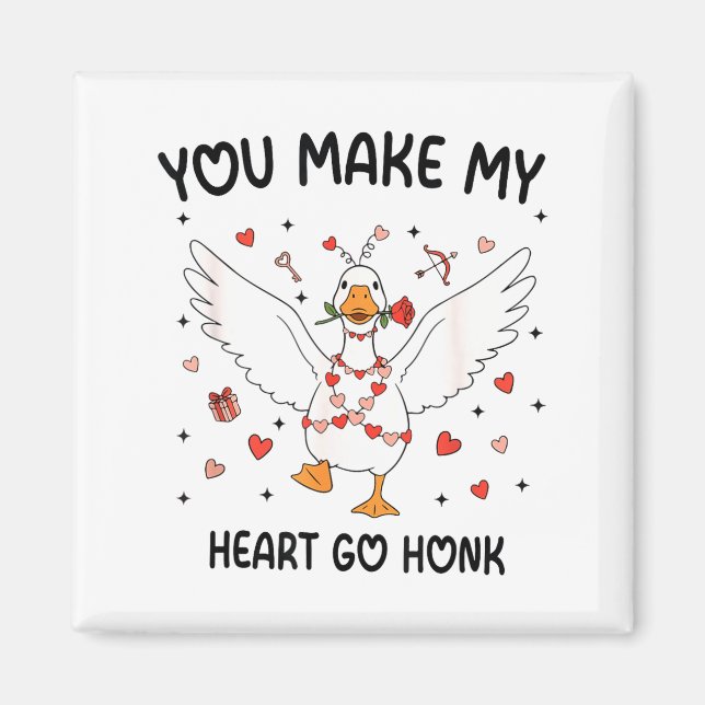 Funny Valentine Goose Coquette You Make My Heart G Magnet (Front)