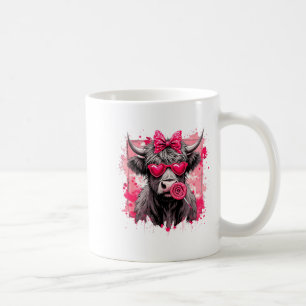 Funny Valentine Highland Cow Lollip Heart Art Nk L Coffee Mug