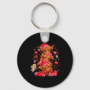 Funny Valentine Highland Cow Lover Xoxo Be Mine Cu Key Ring