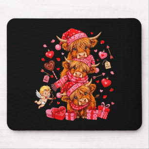 Funny Valentine Highland Cow Lover Xoxo Be Mine Cu Mouse Pad