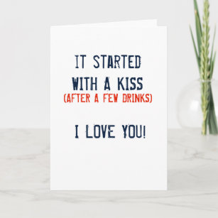 funny valentine IT STARTED WITH A KISS Holiday Card