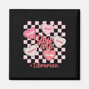Funny Valentine Librarian Love Heart Magnet