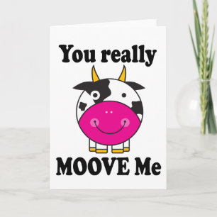 Funny Valentine Moove Me Cow Gift Holiday Card