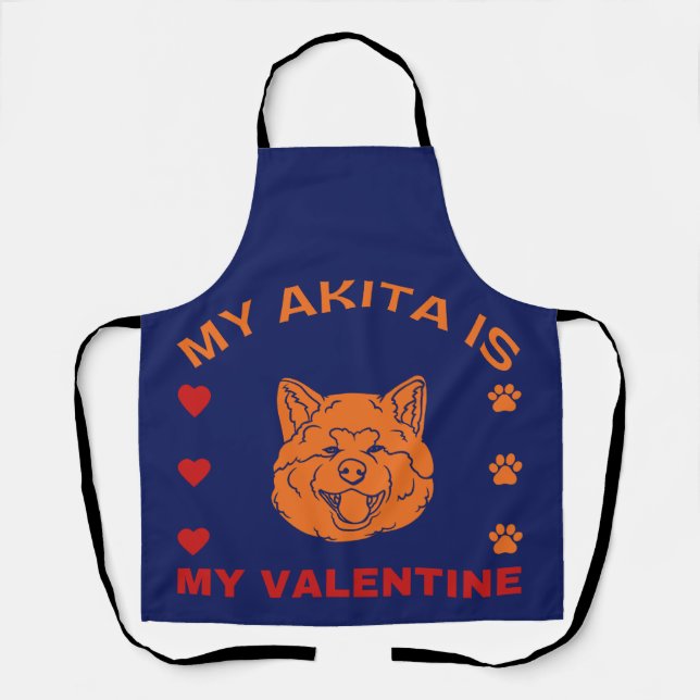 Funny Valentine My Akita Is My Valentine Apron (Front)