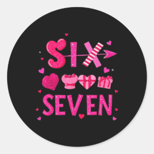 Funny Valentine’s Day 67 Meme Six Seven 6 7 Valent Classic Round Sticker