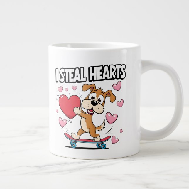 Funny Valentine’s Day – Cute, Modern & Humourous  Large Coffee Mug (Right)