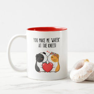 Funny Valentine’s Day Guinea Pig Mug, Two-Tone Coffee Mug